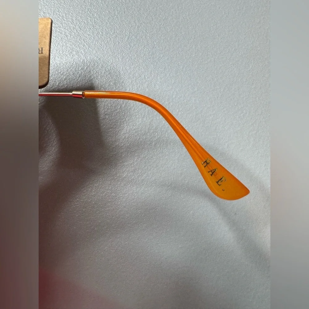 Rae Dunn Orange Brown and gold ton metal frame Sunglasses